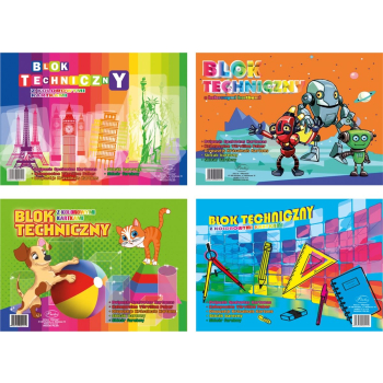 Blok techniczny kolor A4 mix 10k Protos